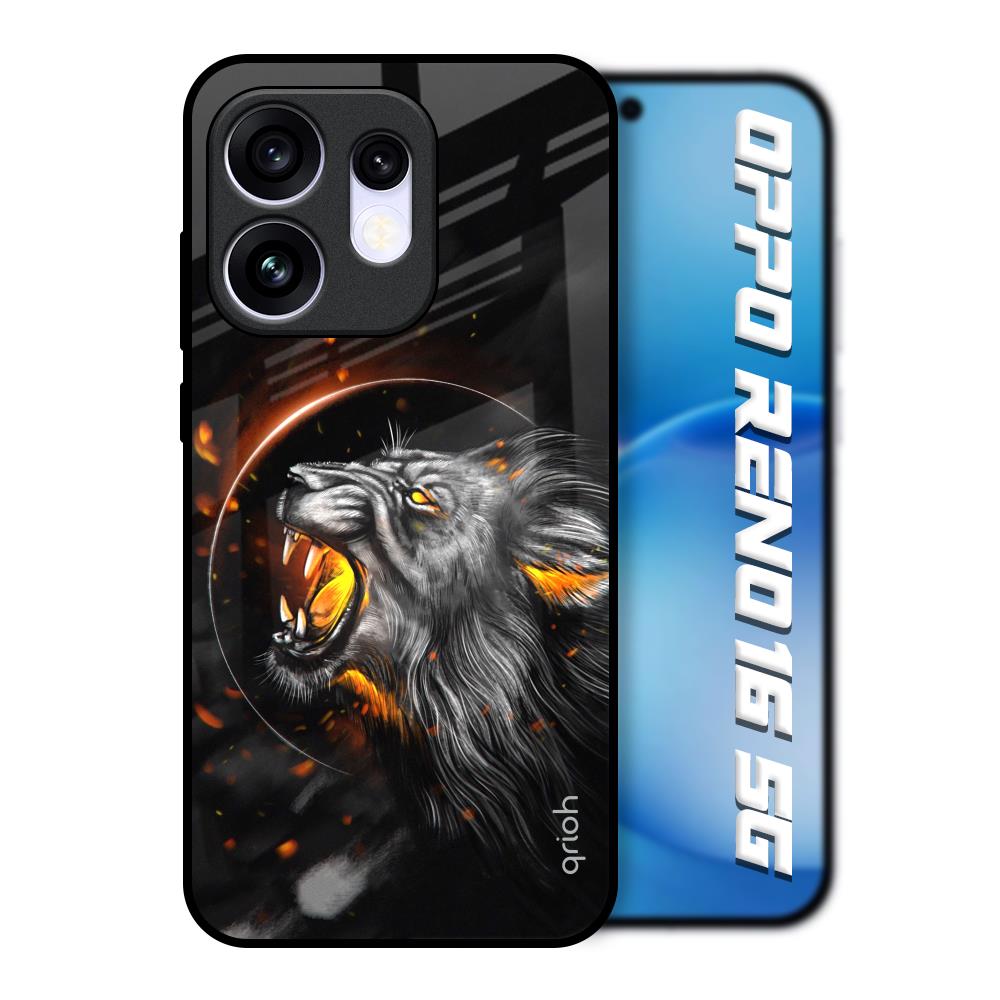Aggressive Lion Oppo Reno16 5G Glass Back Cover Online