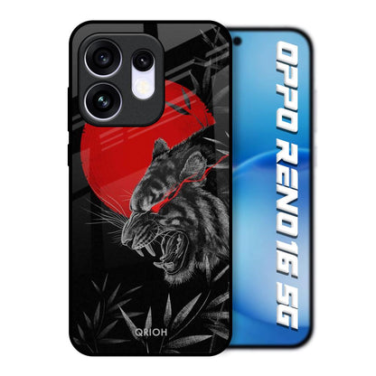 Red Moon Tiger Oppo Reno16 5G Glass Back Cover Online