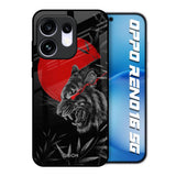Red Moon Tiger Oppo Reno16 5G Glass Back Cover Online
