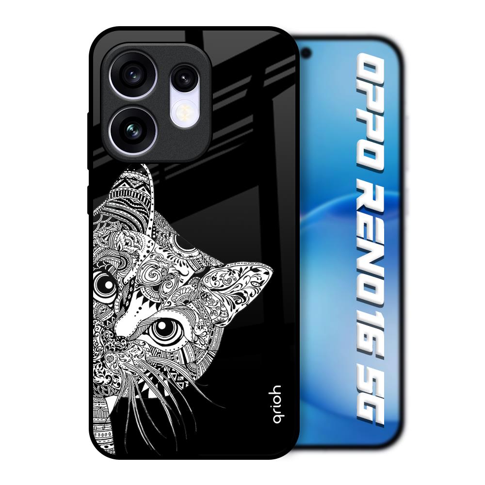 Kitten Mandala Oppo Reno16 5G Glass Back Cover Online