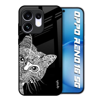 Kitten Mandala Oppo Reno16 5G Glass Back Cover Online