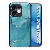 Blue Golden Glitter Oppo Reno16 5G Glass Back Cover Online