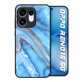 Vibrant Blue Marble Oppo Reno16 5G Glass Back Cover Online
