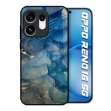 Blue Cool Marble Oppo Reno16 5G Glass Back Cover Online