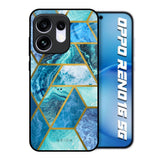 Turquoise Geometrical Marble Oppo Reno16 5G Glass Back Cover Online