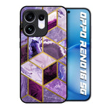 Purple Rhombus Marble Oppo Reno16 5G Glass Back Cover Online