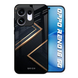 Sleek Golden & Navy Oppo Reno16 5G Glass Back Cover Online