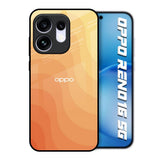 Orange Curve Pattern Oppo Reno16 5G Glass Back Cover Online