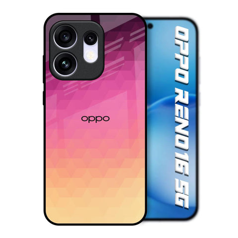 Geometric Pink Diamond Oppo Reno16 5G Glass Back Cover Online