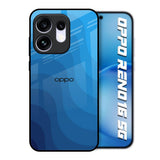 Blue Wave Abstract Oppo Reno16 5G Glass Back Cover Online