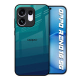 Green Triangle Pattern Oppo Reno16 5G Glass Back Cover Online