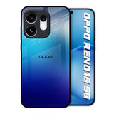 Blue Rhombus Pattern Oppo Reno16 5G Glass Back Cover Online