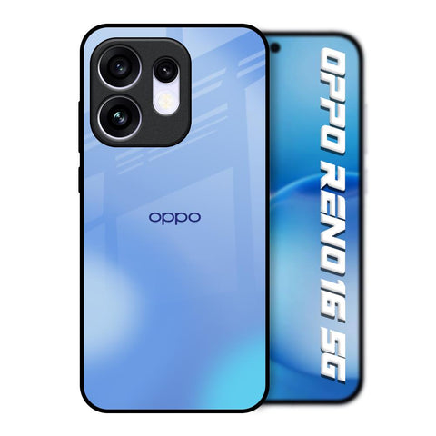 Vibrant Blue Texture Oppo Reno16 5G Glass Back Cover Online