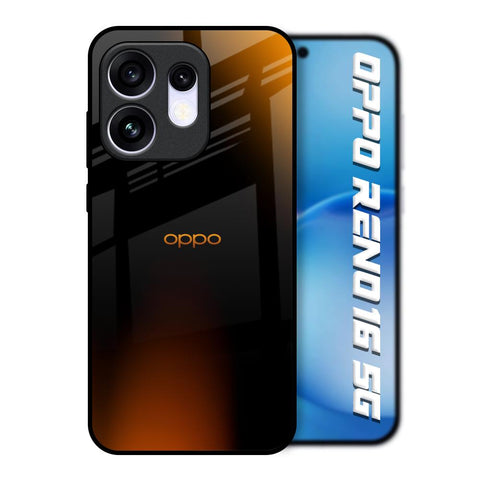 Orange Black Fusion Oppo Reno16 5G Glass Back Cover Online