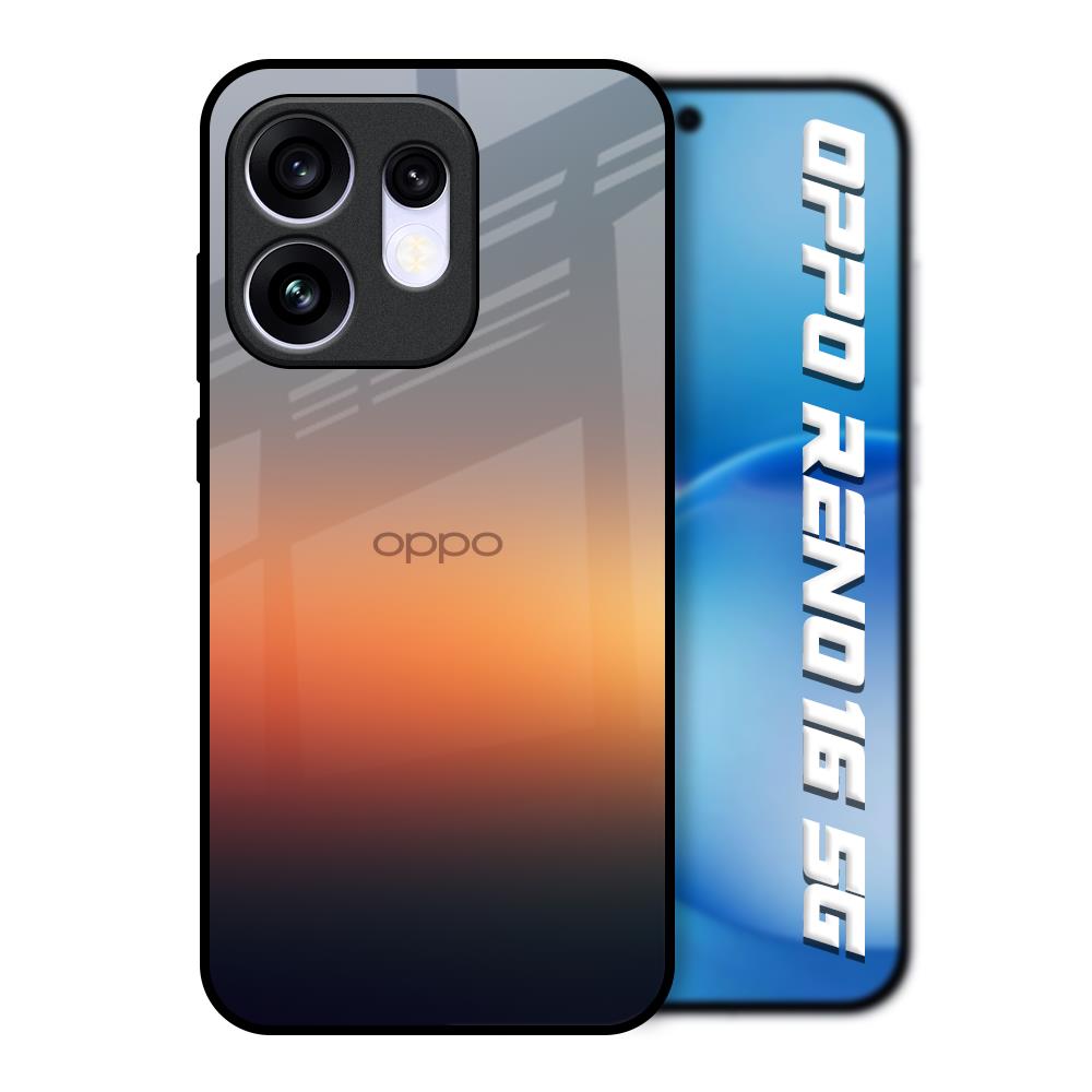 Aesthetic Orange Oppo Reno16 5G Glass Back Cover Online