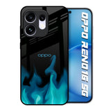 Teal Flames Oppo Reno16 5G Glass Back Cover Online
