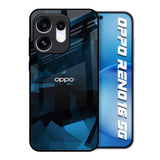 Polygonal Blue Box Oppo Reno16 5G Glass Back Cover Online