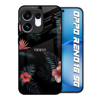 Tropical Art Flower Oppo Reno16 5G Glass Back Cover Online