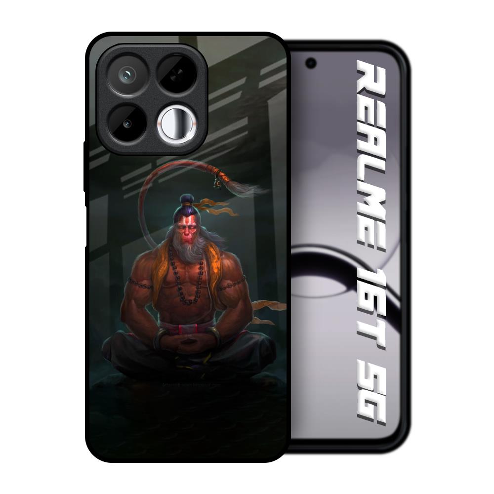 Lord Hanuman Animated Realme 16T 5G Glass Back Cover Online