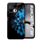 Half Blue Flower Realme 16T 5G Glass Back Cover Online