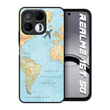 Travel Map Realme 16T 5G Glass Back Cover Online