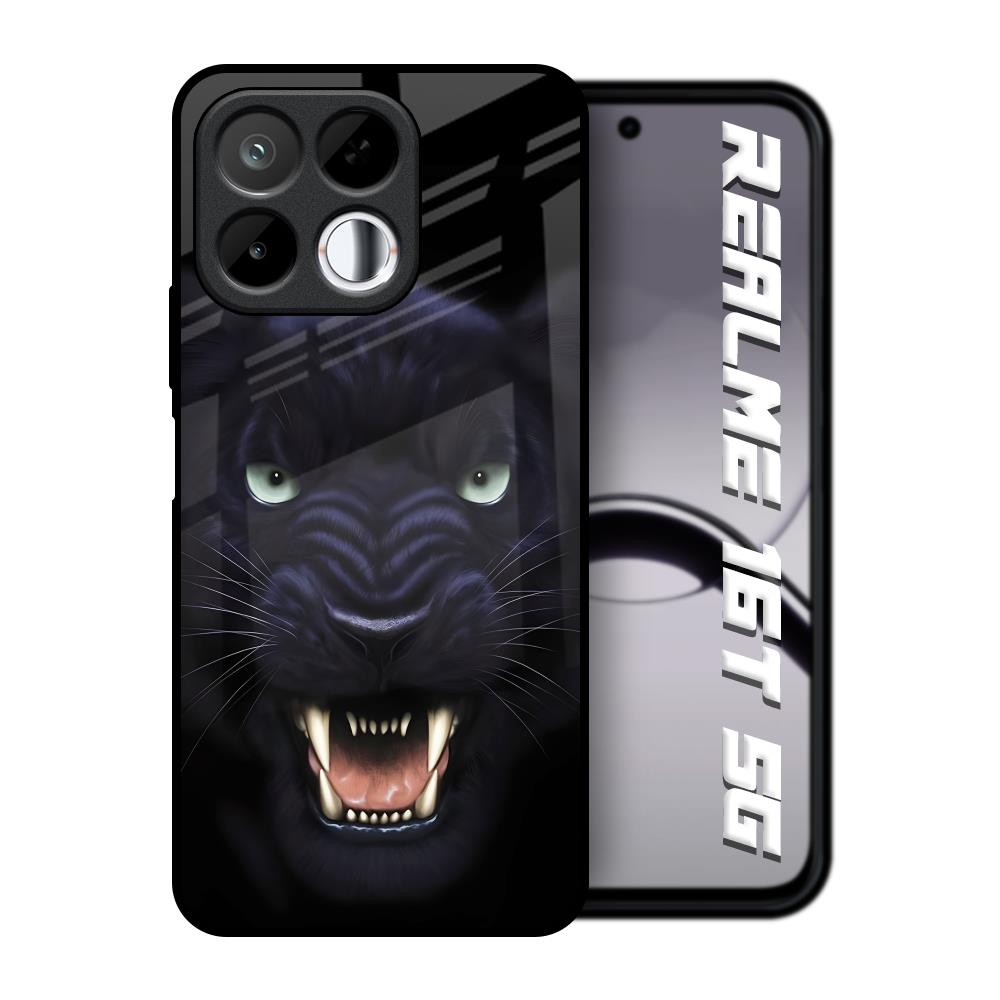 Angry Black Tiger Realme 16T 5G Glass Back Cover Online