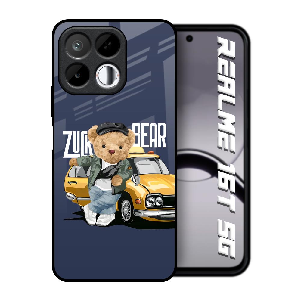 Adventurous Bear Realme 16T 5G Glass Back Cover Online