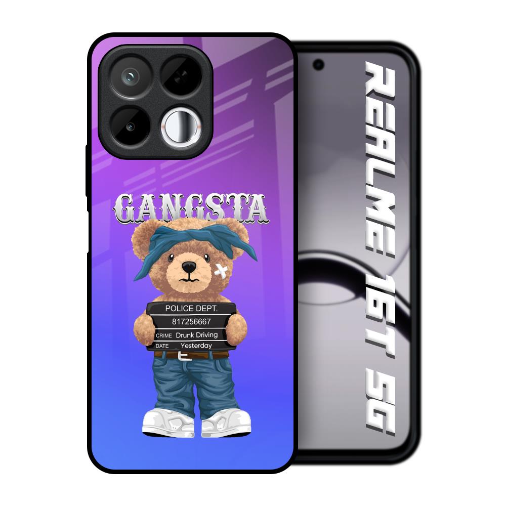 Gangsta Bear Realme 16T 5G Glass Back Cover Online