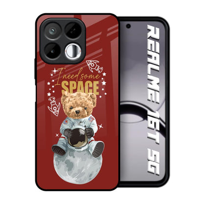 Astronaut Bear Realme 16T 5G Glass Back Cover Online