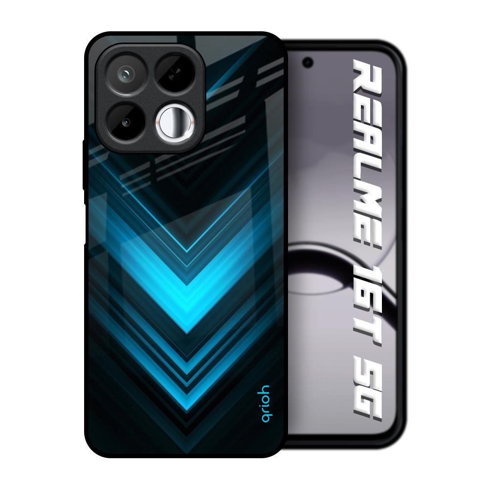 Vertical Blue Arrow Realme 16T 5G Glass Back Cover Online