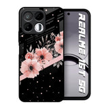 Floral Black Band Realme 16T 5G Glass Back Cover Online
