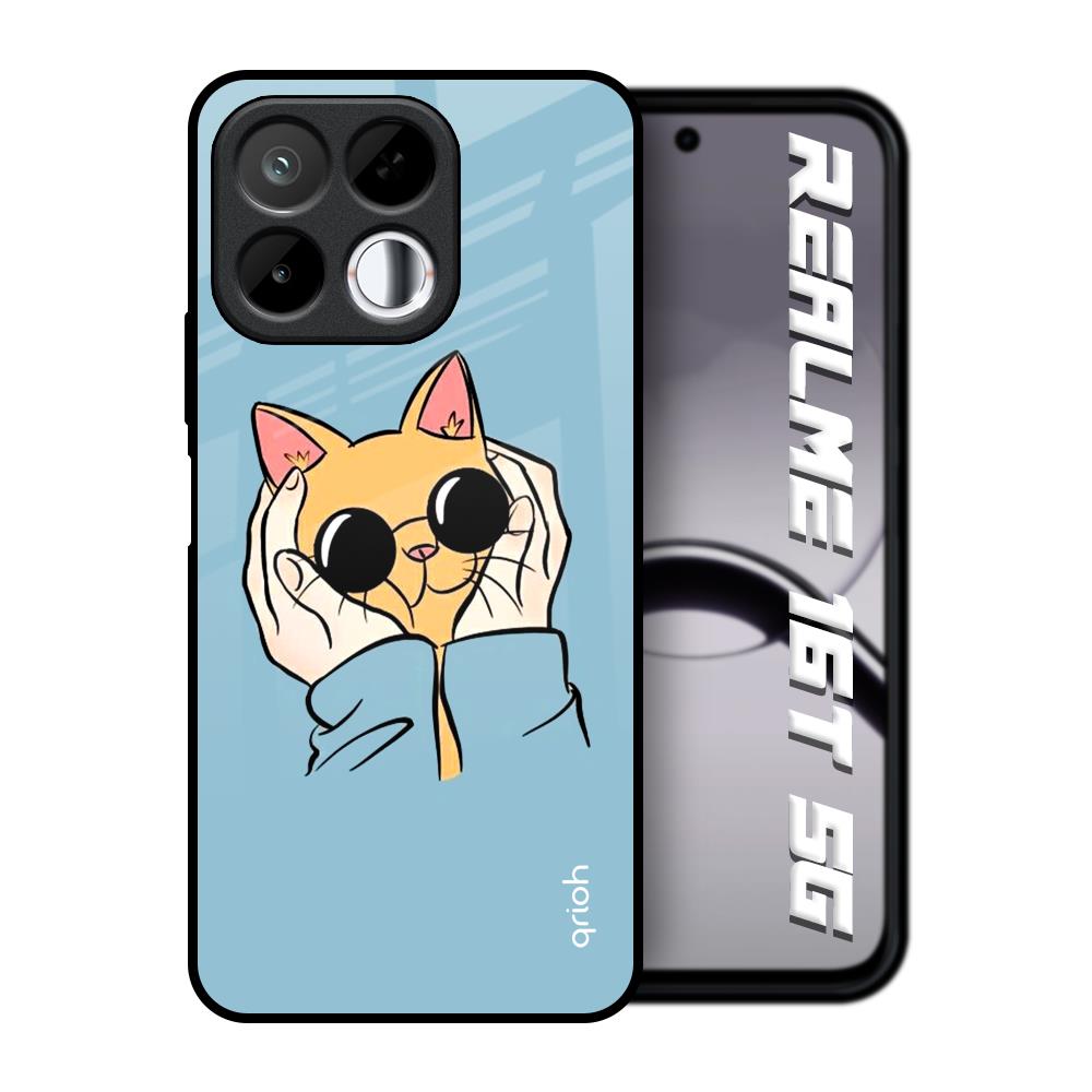 Adorable Cute Kitty Realme 16T 5G Glass Back Cover Online