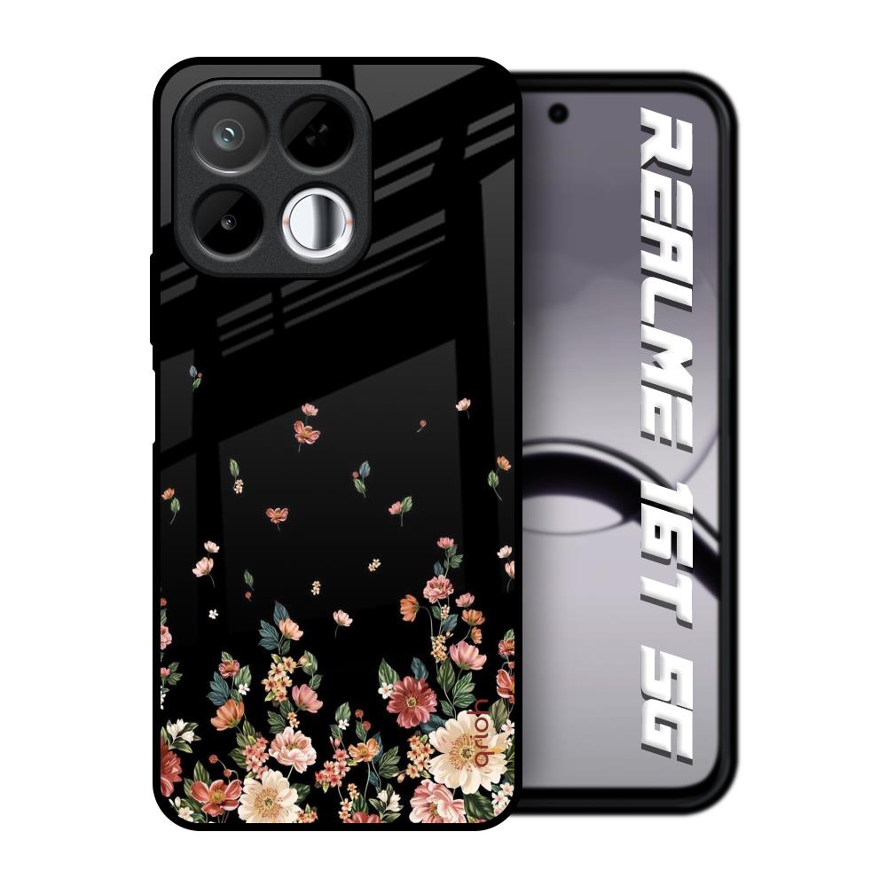 Floating Floral Print Realme 16T 5G Glass Back Cover Online