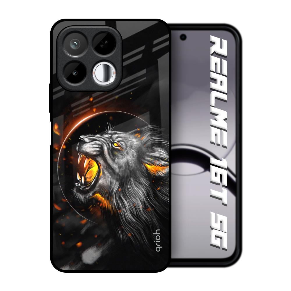 Aggressive Lion Realme 16T 5G Glass Back Cover Online