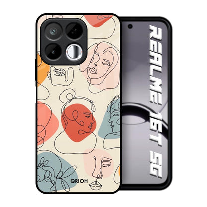 Abstract Faces Realme 16T 5G Glass Back Cover Online