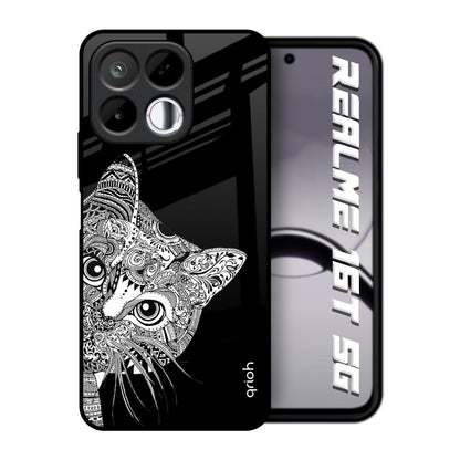 Kitten Mandala Realme 16T 5G Glass Back Cover Online