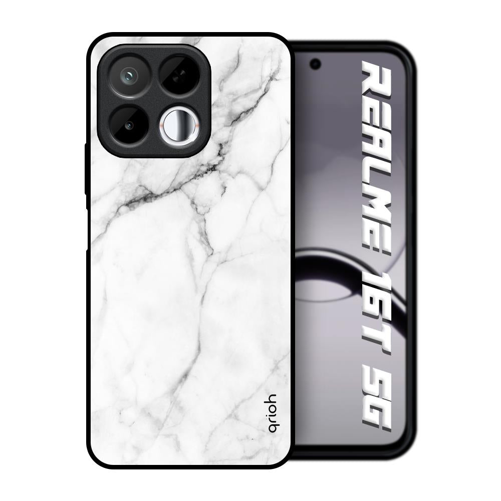 Modern White Marble Realme 16T 5G Glass Back Cover Online
