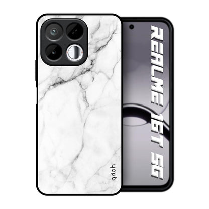 Modern White Marble Realme 16T 5G Glass Back Cover Online