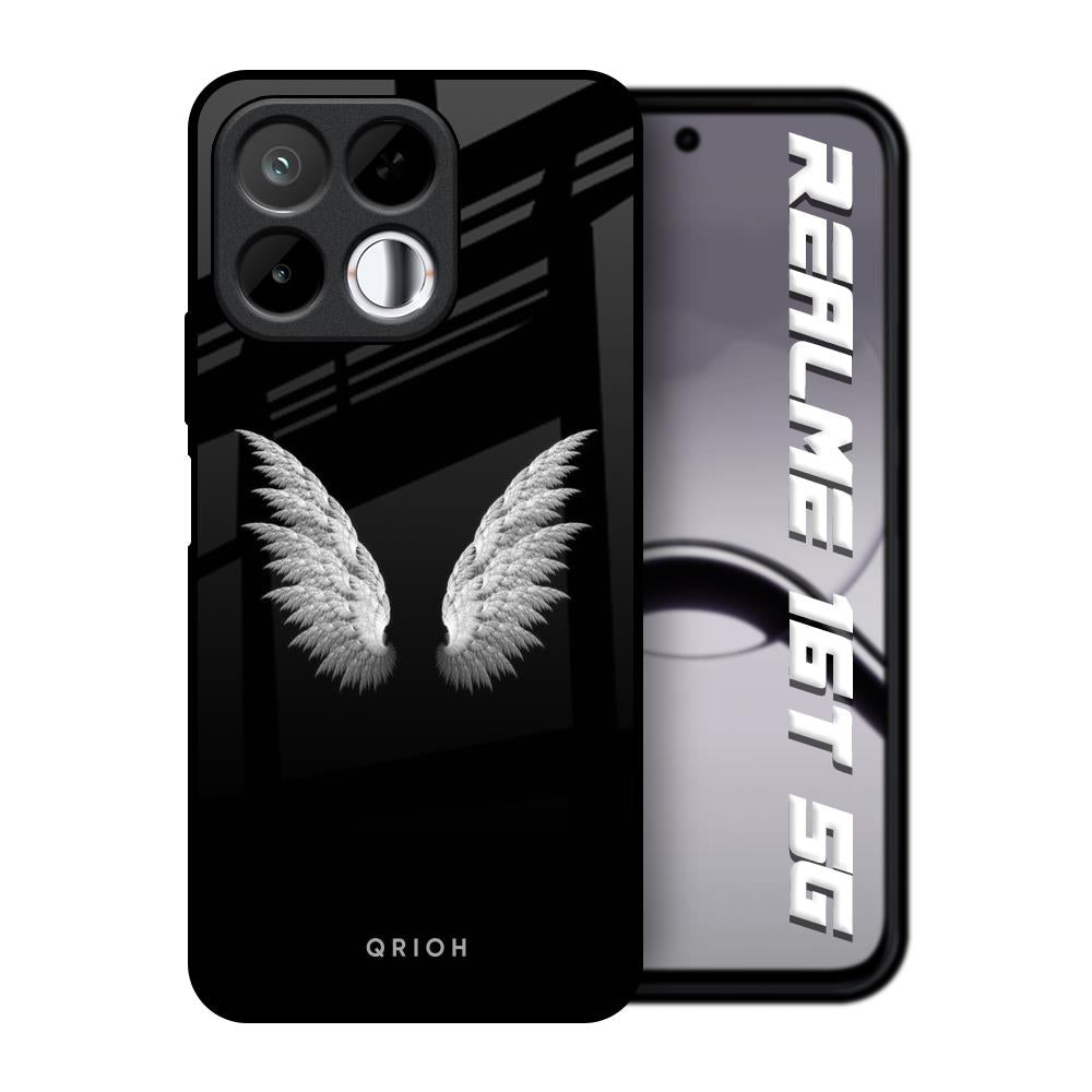 White Angel Wings Realme 16T 5G Glass Back Cover Online