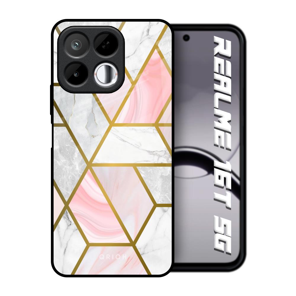 Geometrical Marble Realme 16T 5G Glass Back Cover Online