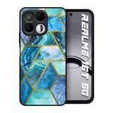 Turquoise Geometrical Marble Realme 16T 5G Glass Back Cover Online
