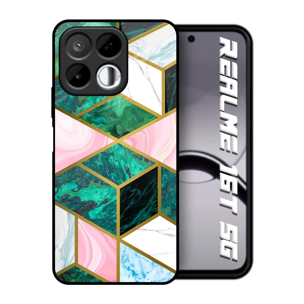 Seamless Green Marble Realme 16T 5G Glass Back Cover Online