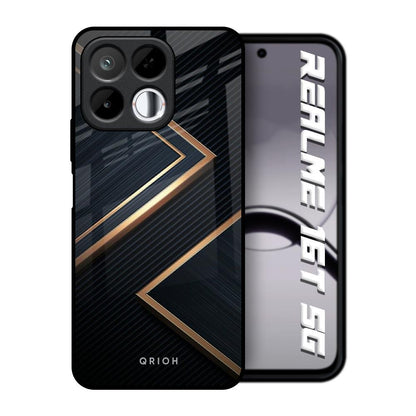 Sleek Golden & Navy Realme 16T 5G Glass Back Cover Online