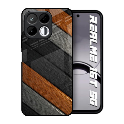 Tri Color Wood Realme 16T 5G Glass Back Cover Online