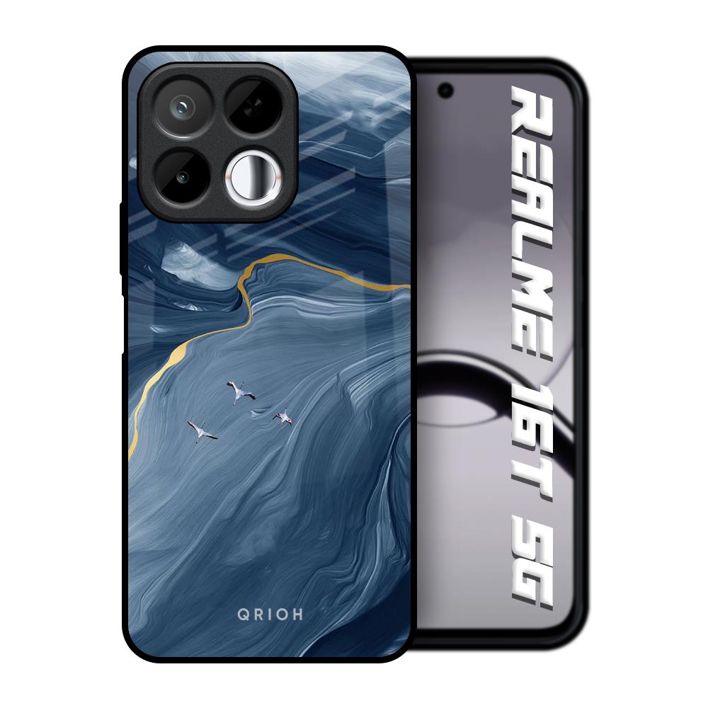 Deep Ocean Marble Realme 16T 5G Glass Back Cover Online
