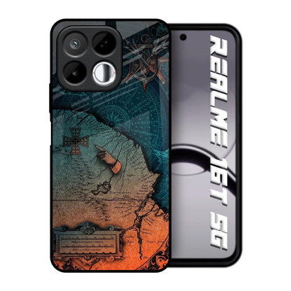 Geographical Map Realme 16T 5G Glass Back Cover Online