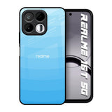 Wavy Blue Pattern Realme 16T 5G Glass Back Cover Online