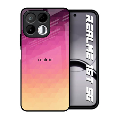 Geometric Pink Diamond Realme 16T 5G Glass Back Cover Online