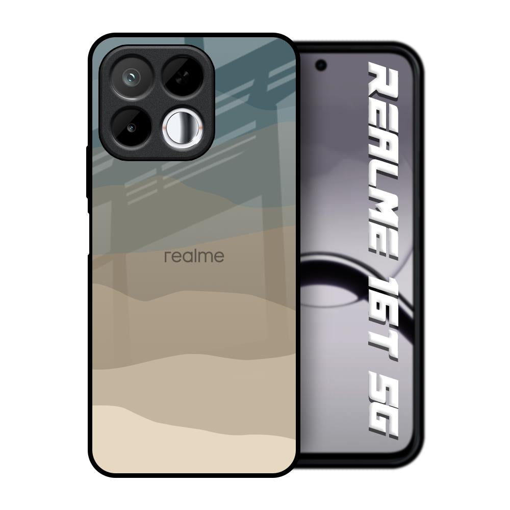 Abstract Mountain Pattern Realme 16T 5G Glass Back Cover Online