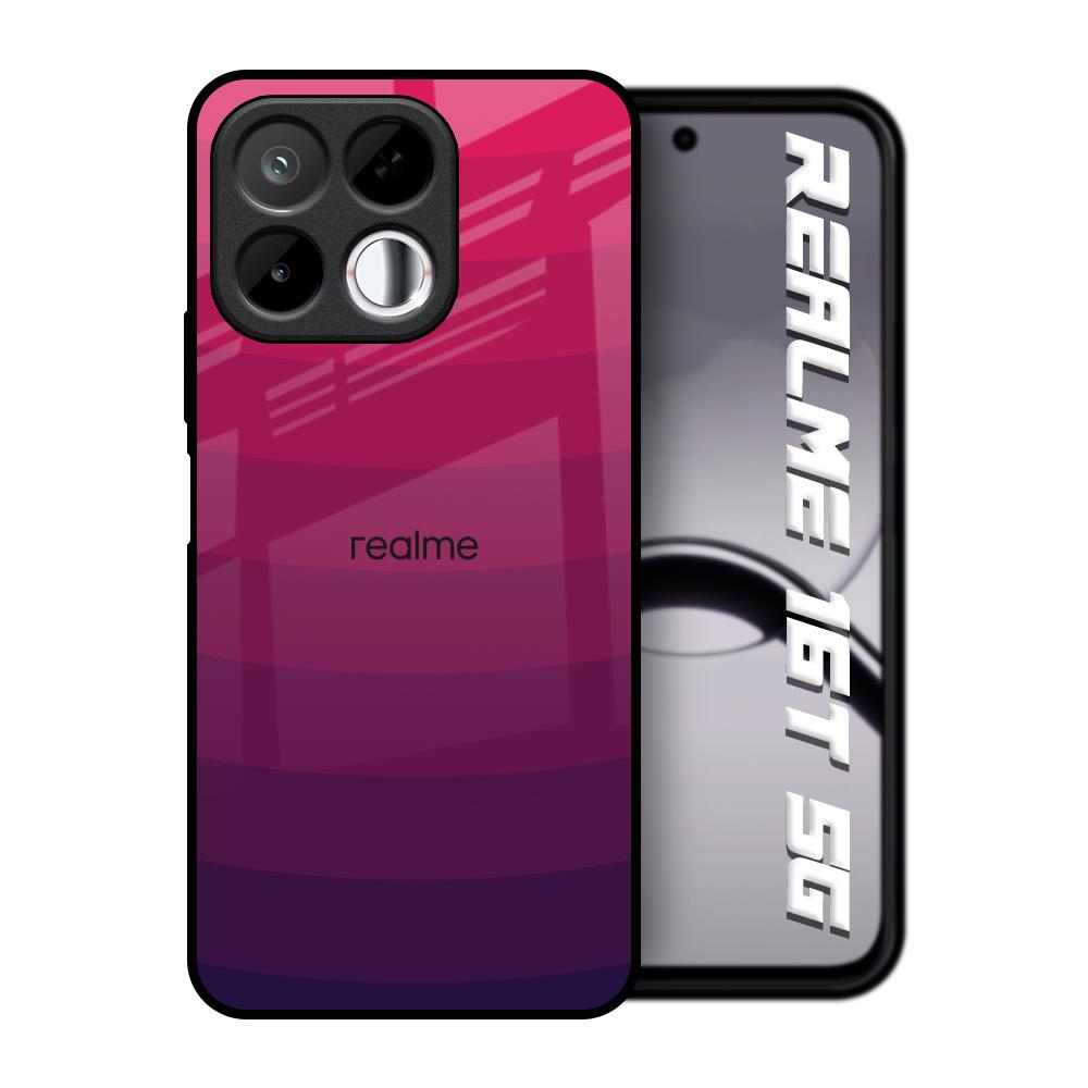 Wavy Pink Pattern Realme 16T 5G Glass Back Cover Online